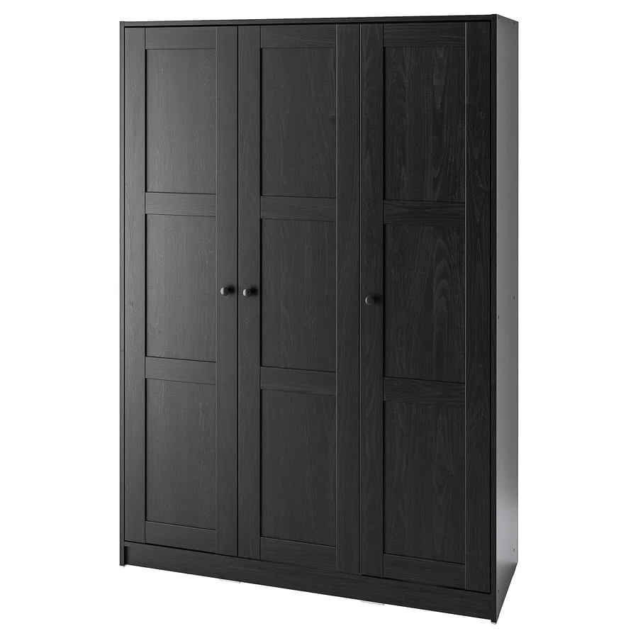Armoire 3 portes brun noir 117×176 cm